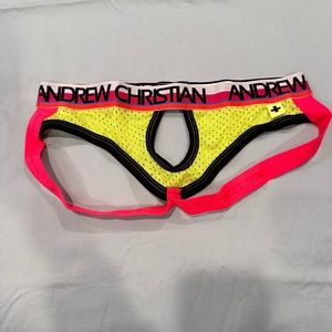 Andrew Christian mesh yellow jockstrap